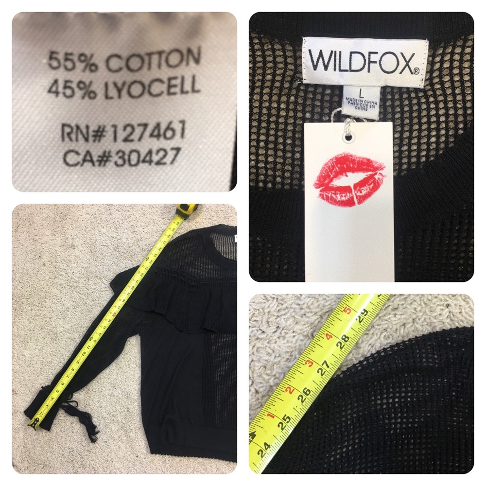 NWT! Wildfox Women's Mirage Sweatshirt Black - Picture 6 of 6